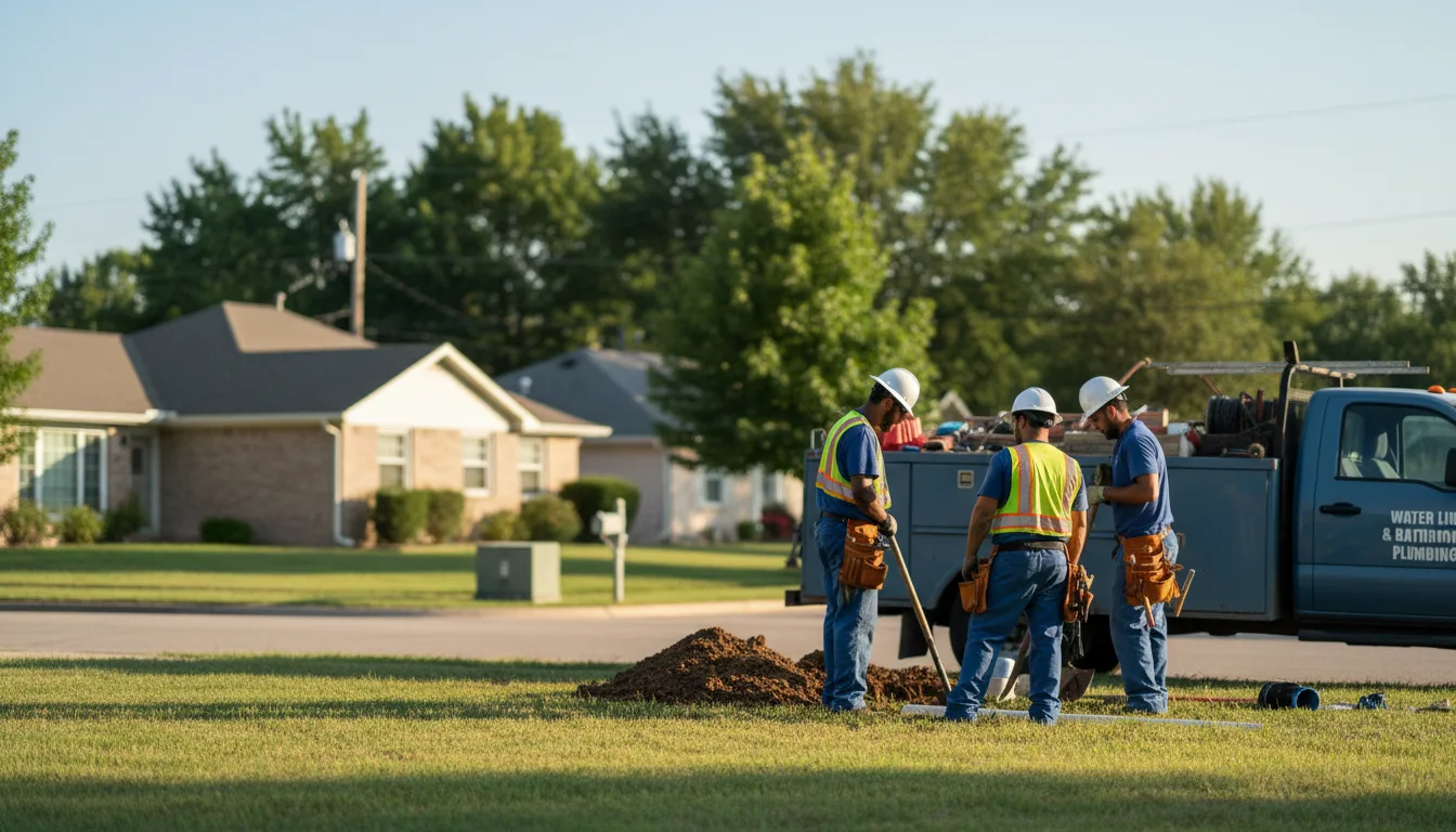 Residential water line and bathroom plumbing service in Springport, IN